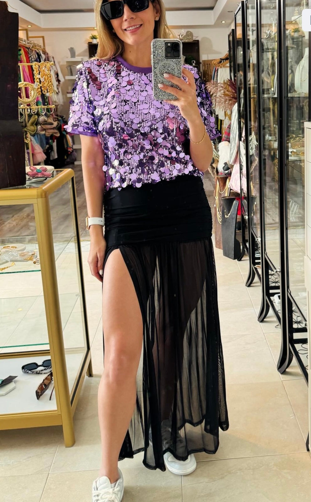 Sequin purple T-shirt