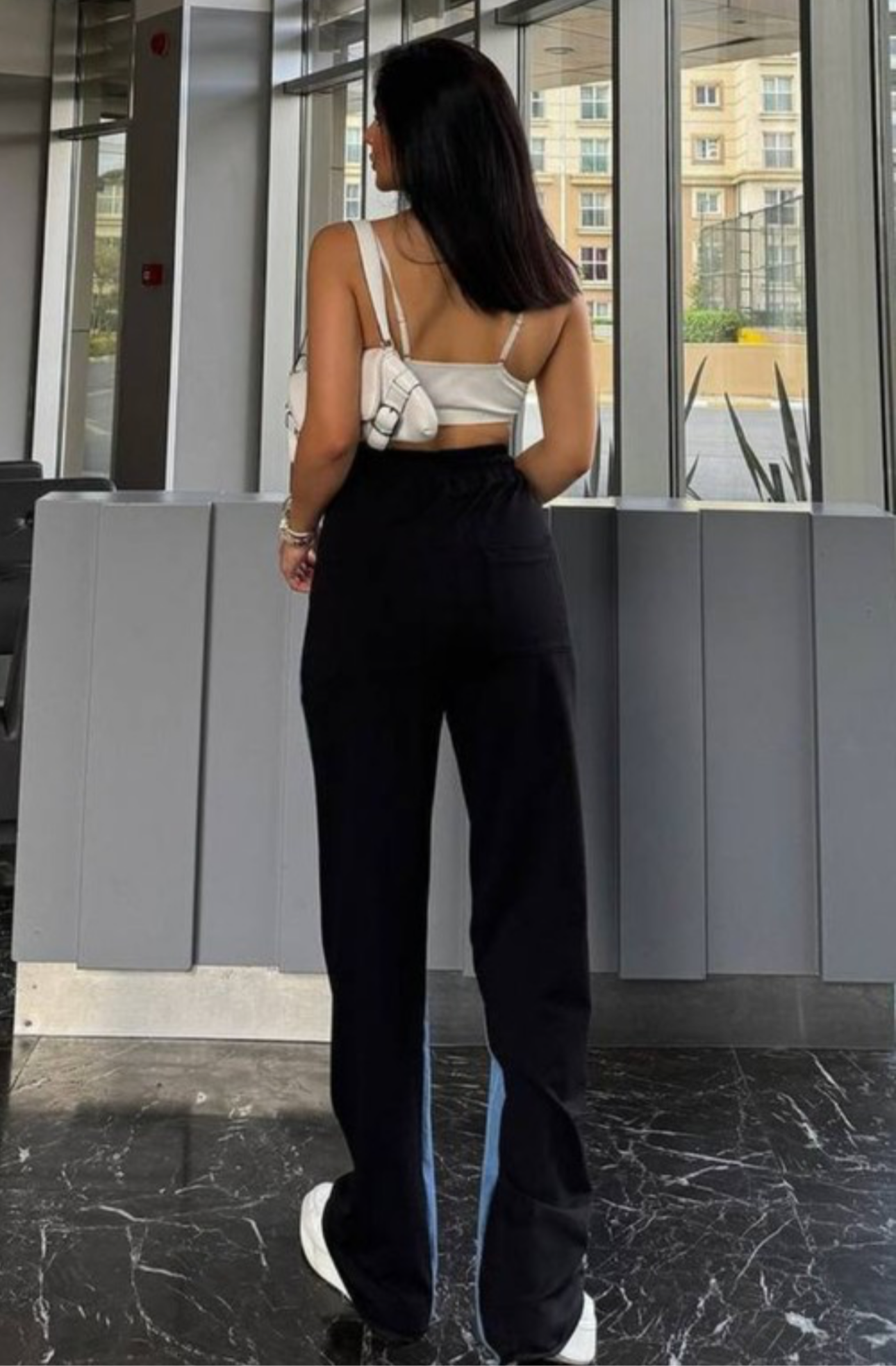 High waisted denim duo pant- final sale