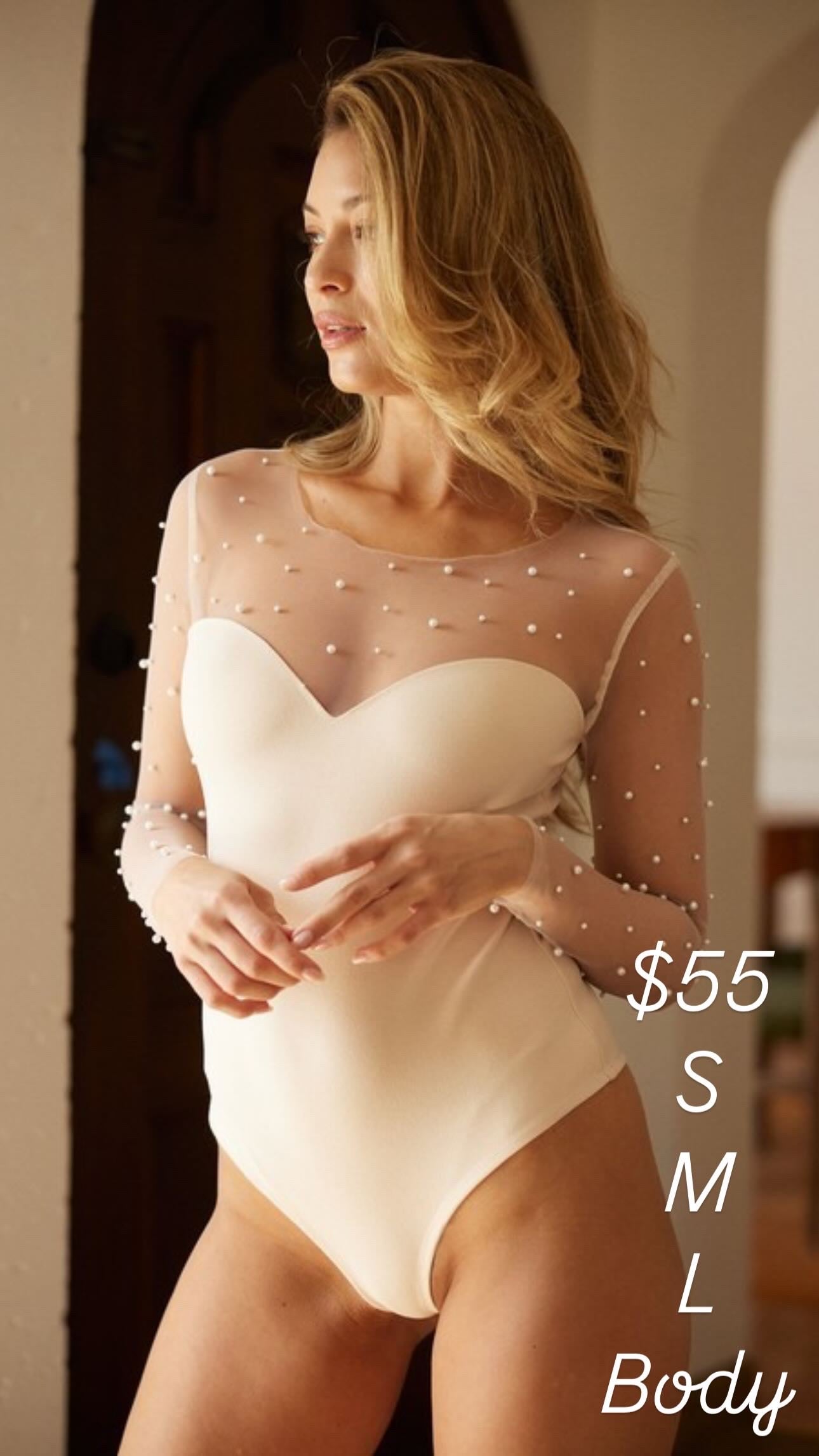 Sheer bodysuit-beige -final sale
