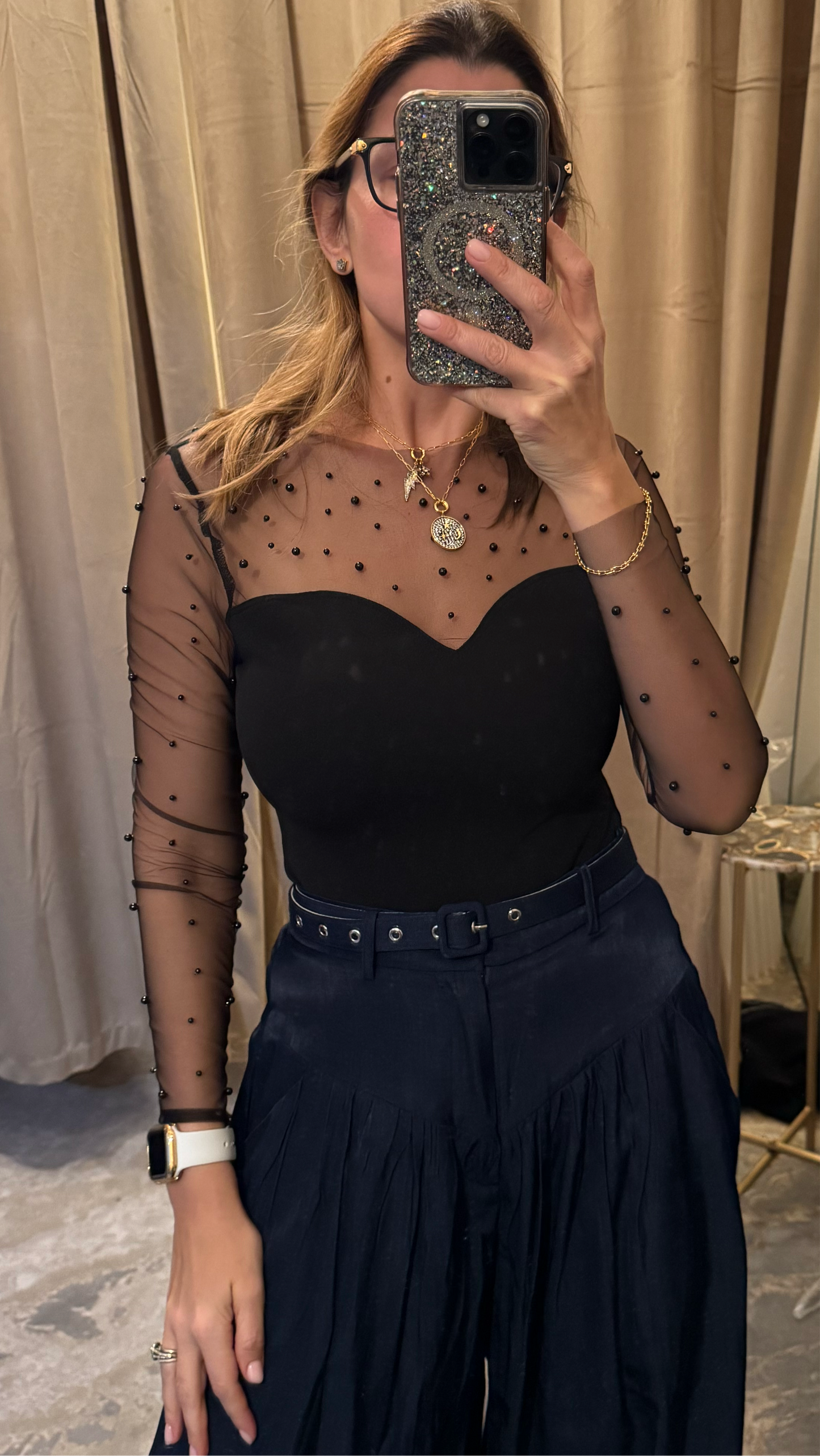 Sheer bodysuit-block