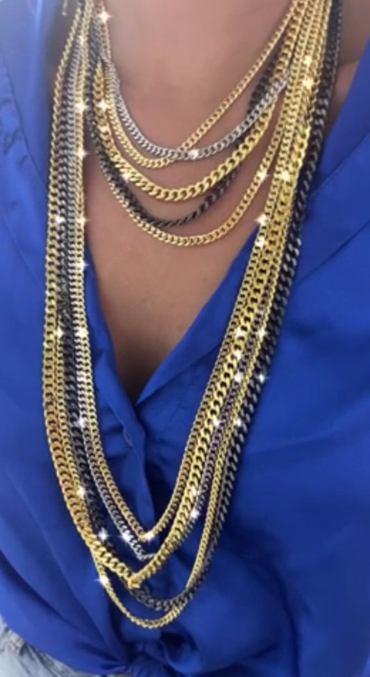 Tricolor Long Necklace