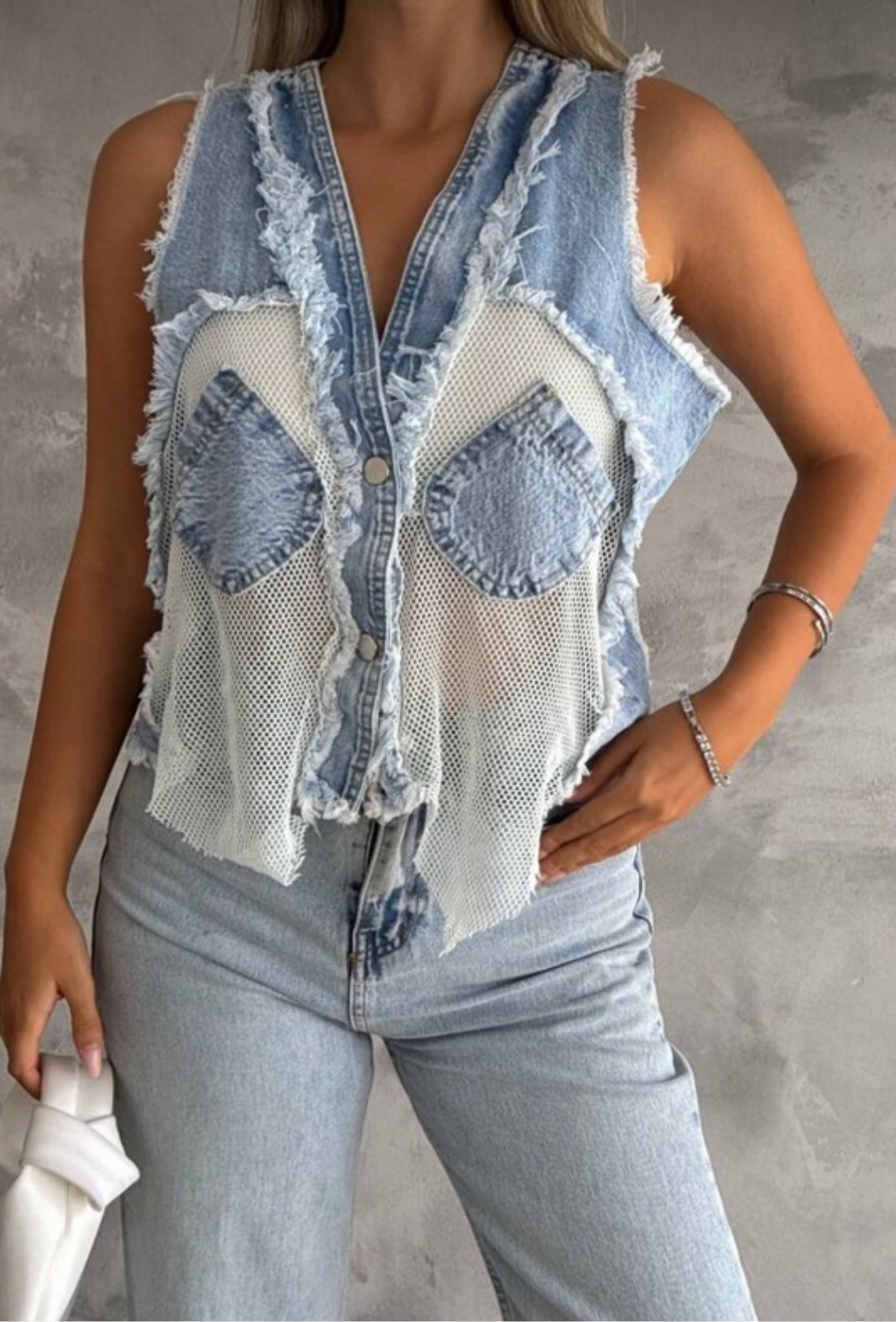 Fun denim vest/top