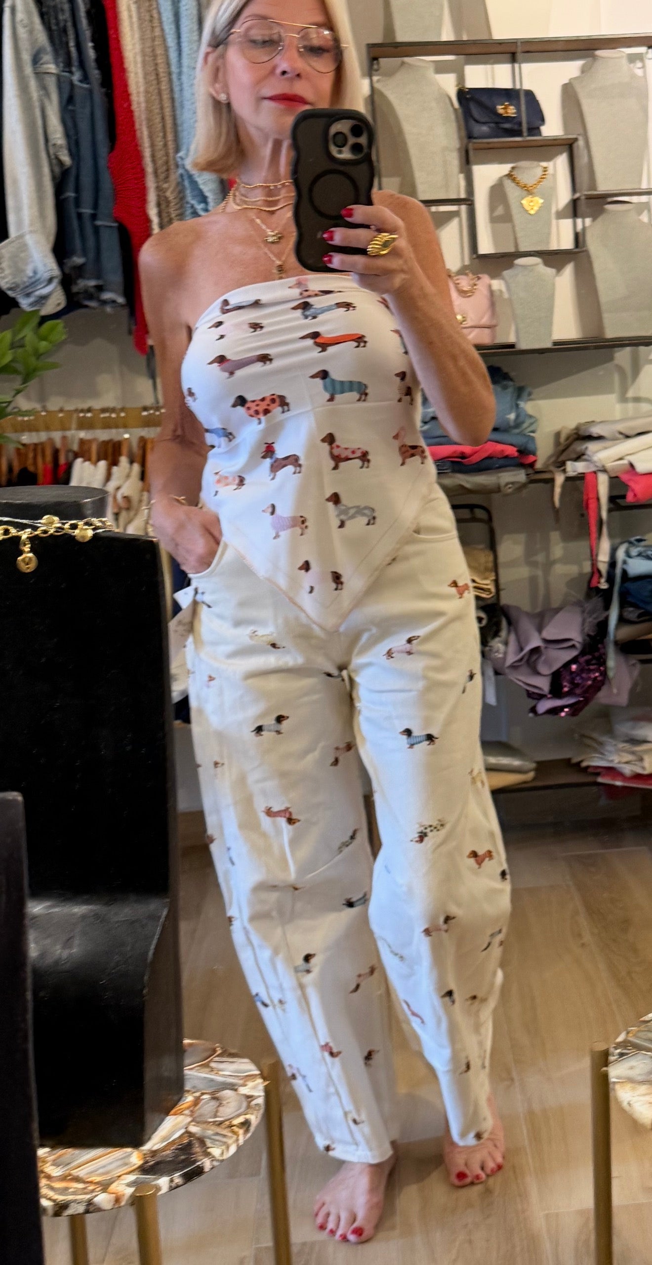 Set pant bandana con pañuelo perritos Fiorela