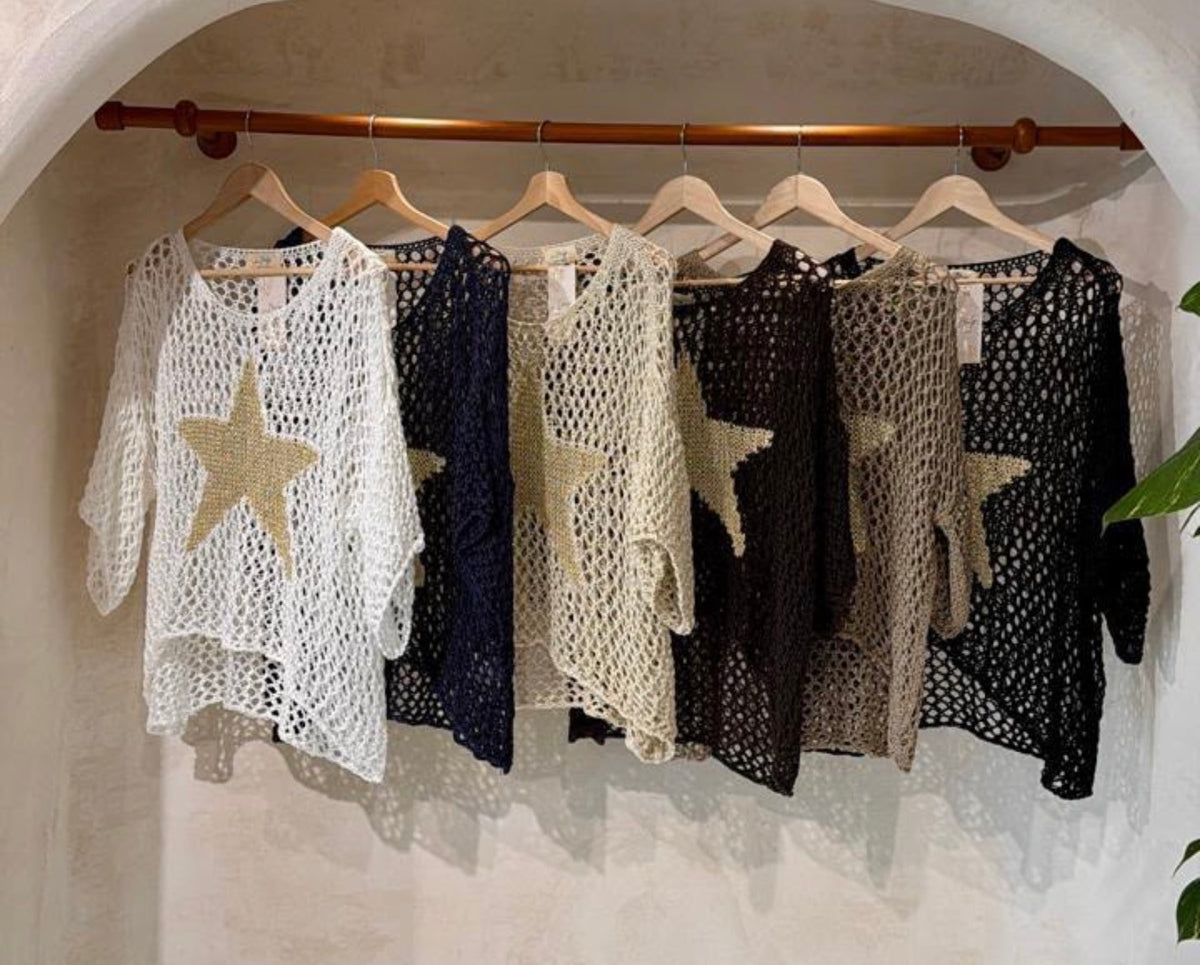 Star crochet sweater