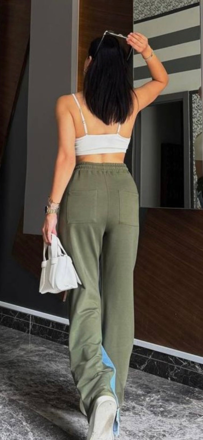 High waisted denim duo pant- final sale