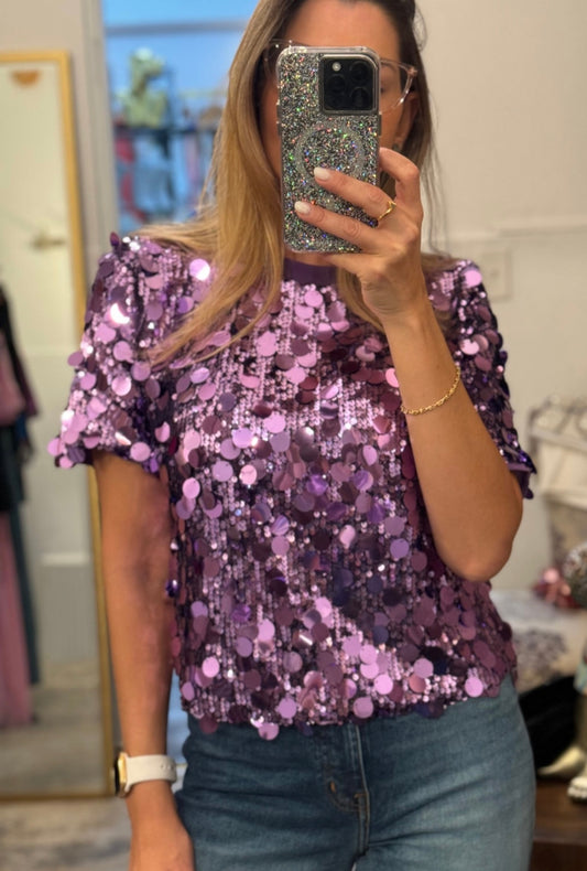 Sequin purple T-shirt