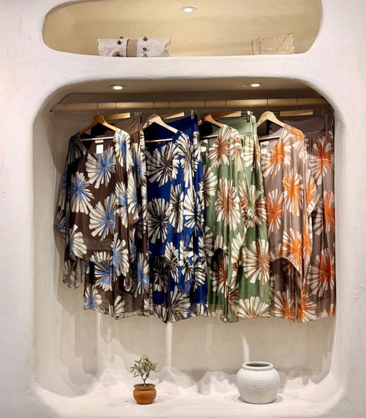 Flower Palazzo Silk Set