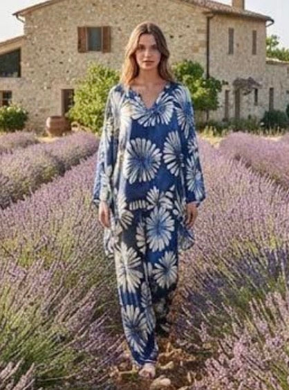 Flower Palazzo Silk Set