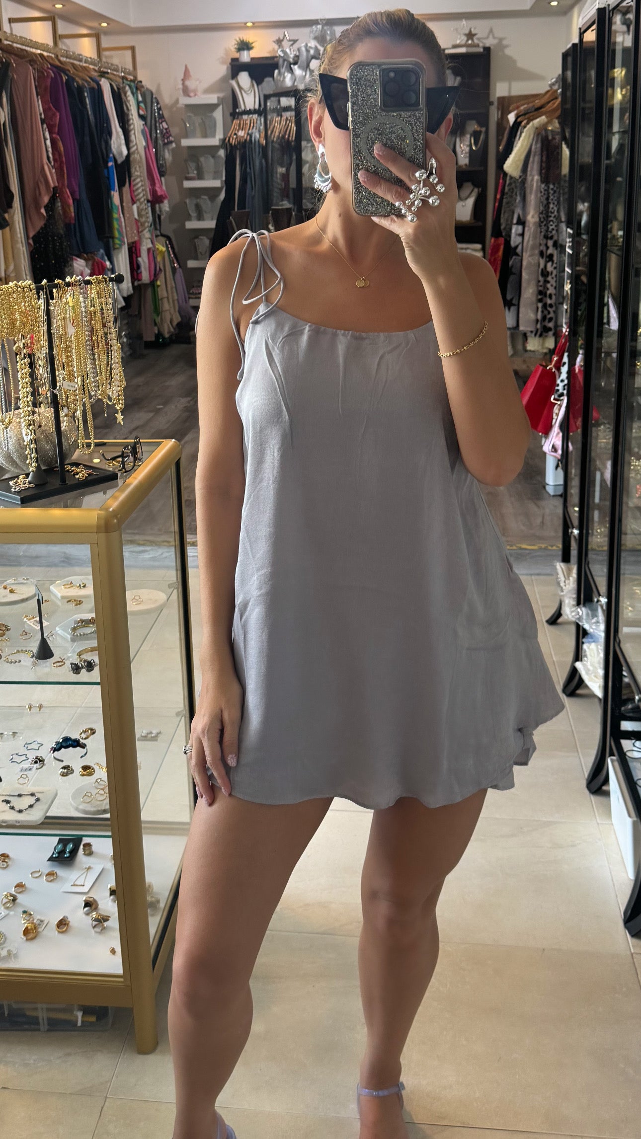 Grey silver romper