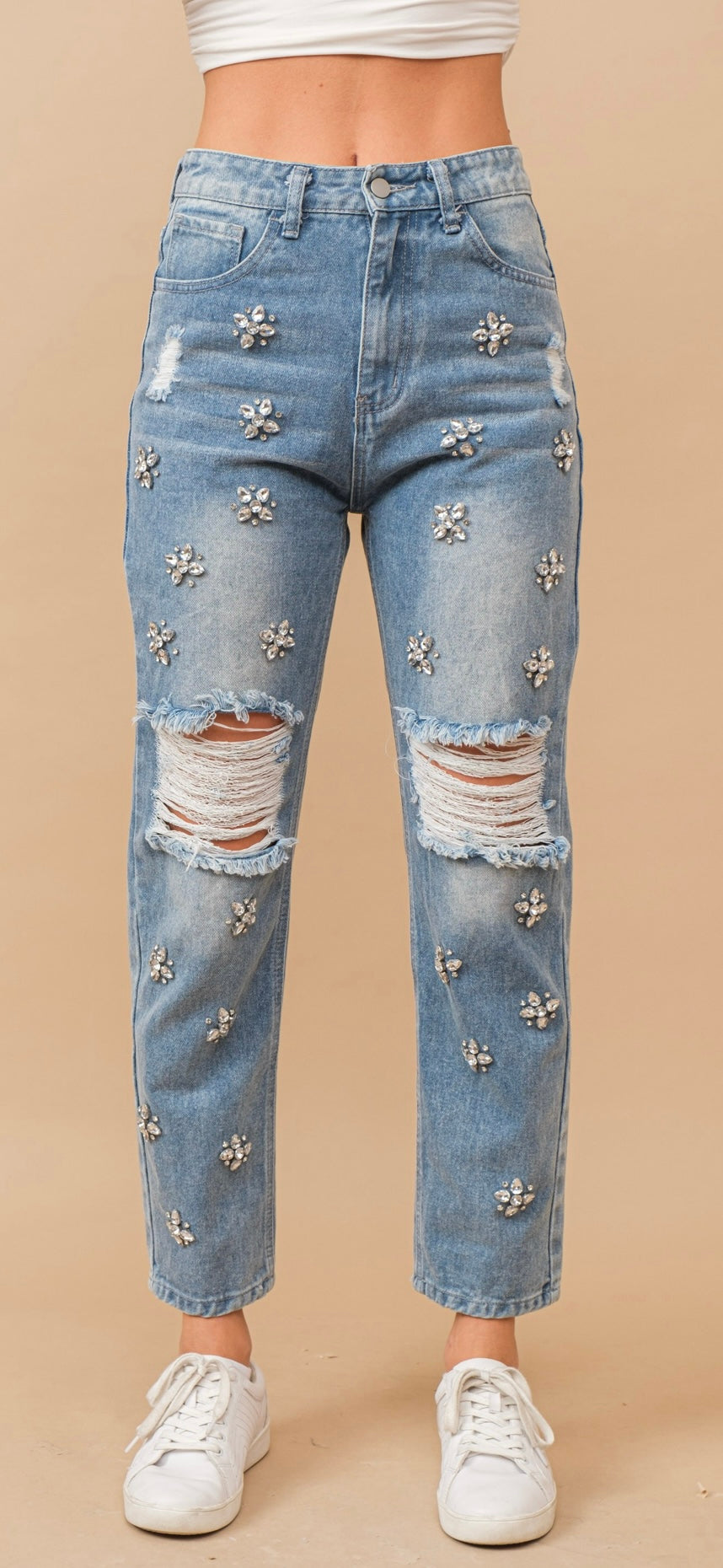 Flower Studded Jean