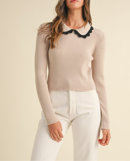 Collar sweater top