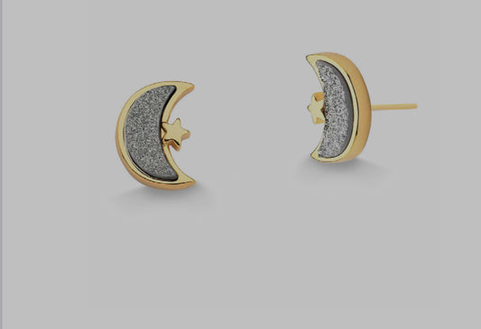 Moon Druzy Earrings