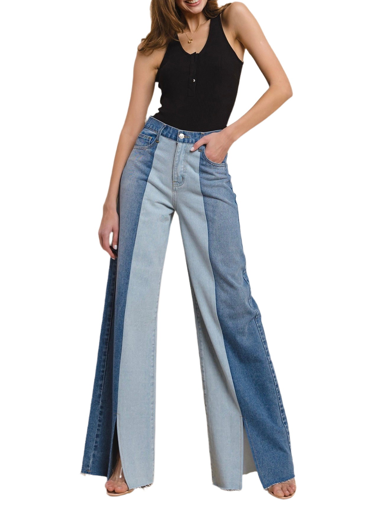 Colorblock jeans