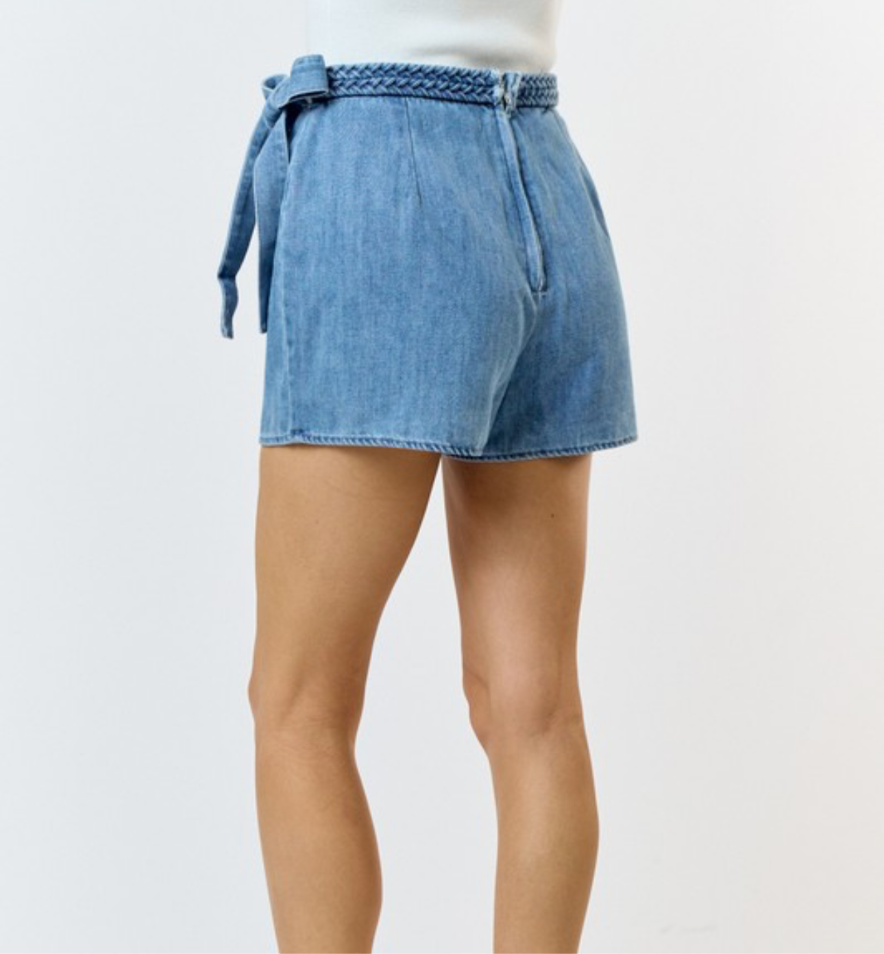 Denim braided skort