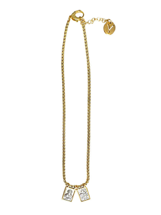 Escapulario 16” gold chain