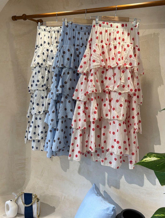 Falda dots tres volantes