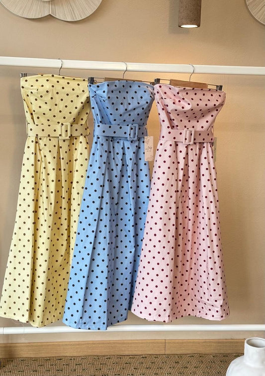 Polka Dress Strapless