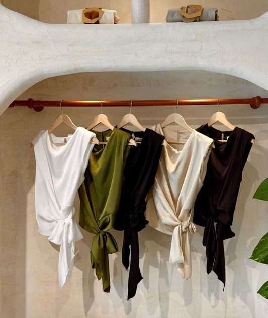 Wrap around Satin top