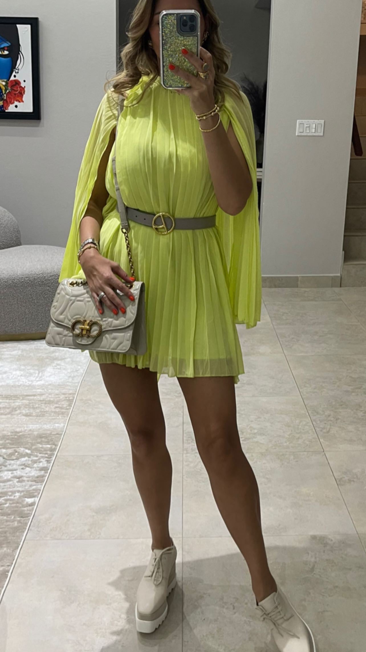 Lime Chiffon Dress