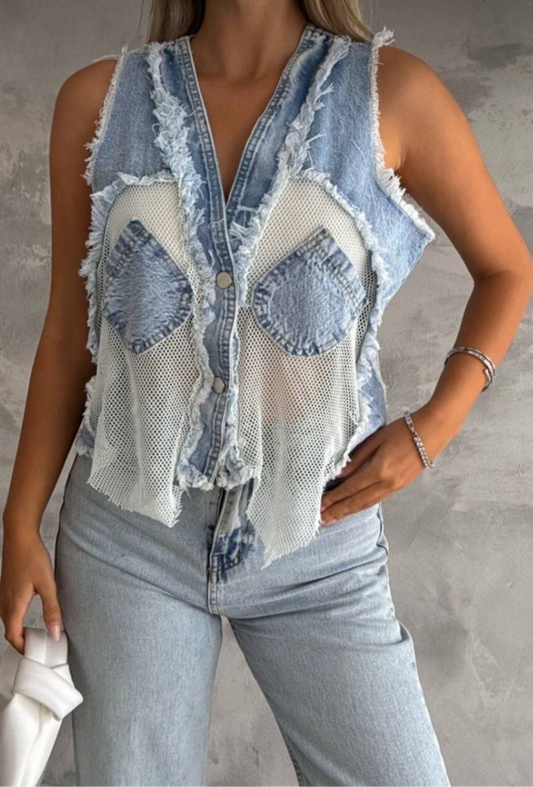 Fun denim vest/top