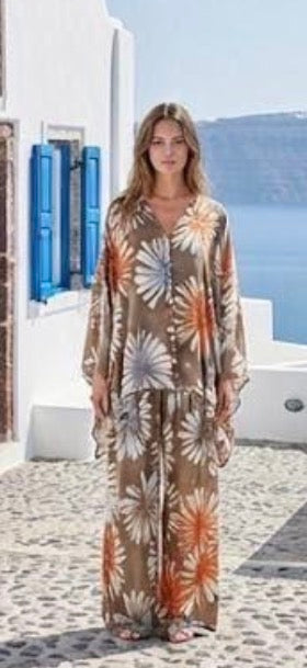 Flower Palazzo Silk Set