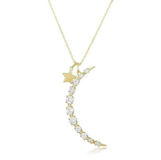 Zirconia Moon Necklace