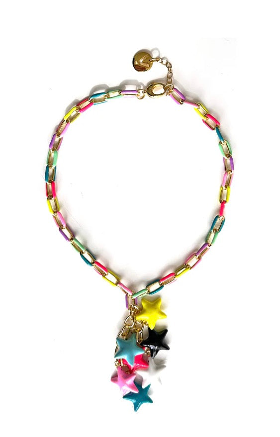 Neon stars necklace