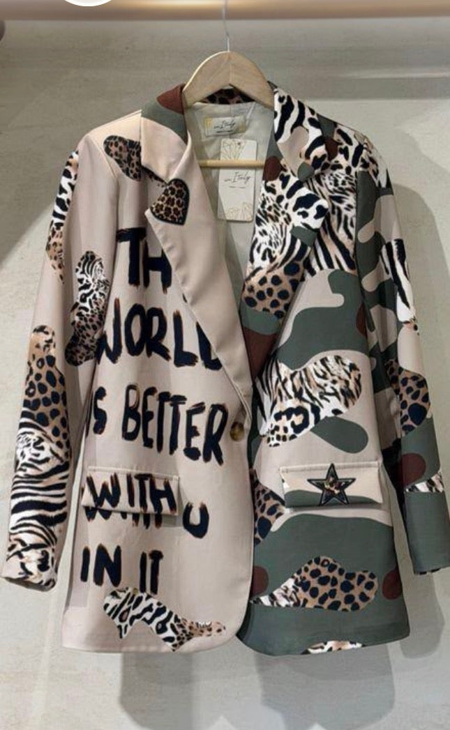 Eye camouflage blazer