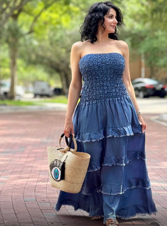 Denim Dress strapless