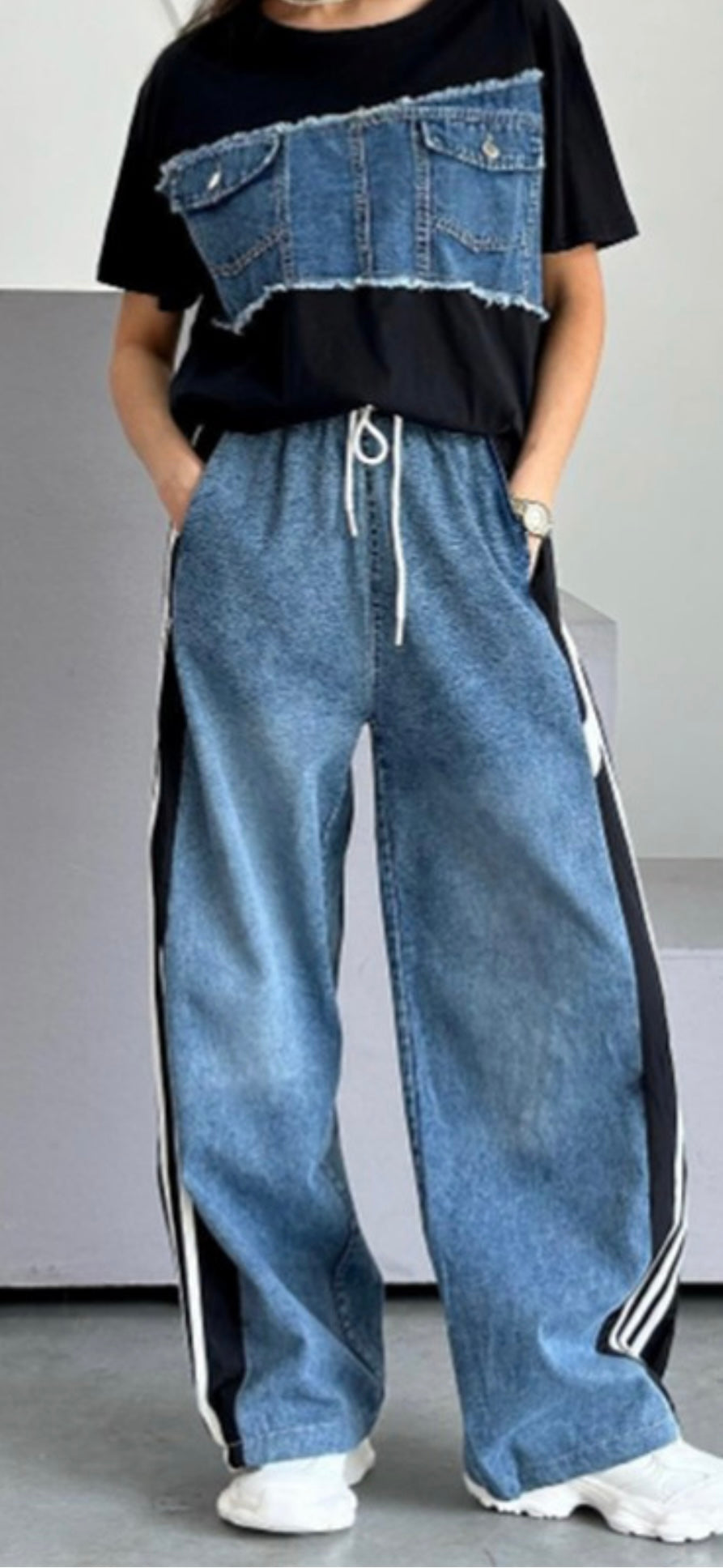 Denim set (oversize T-shirt)