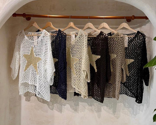 Star crochet sweater
