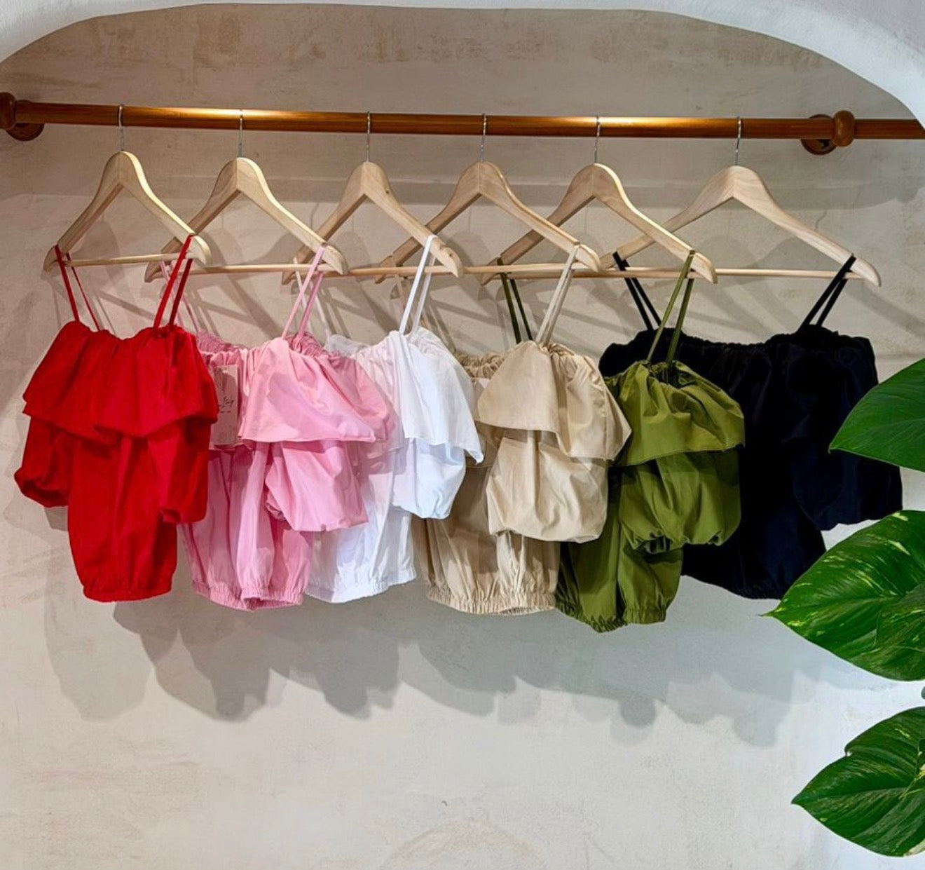 Strapless ruffle top