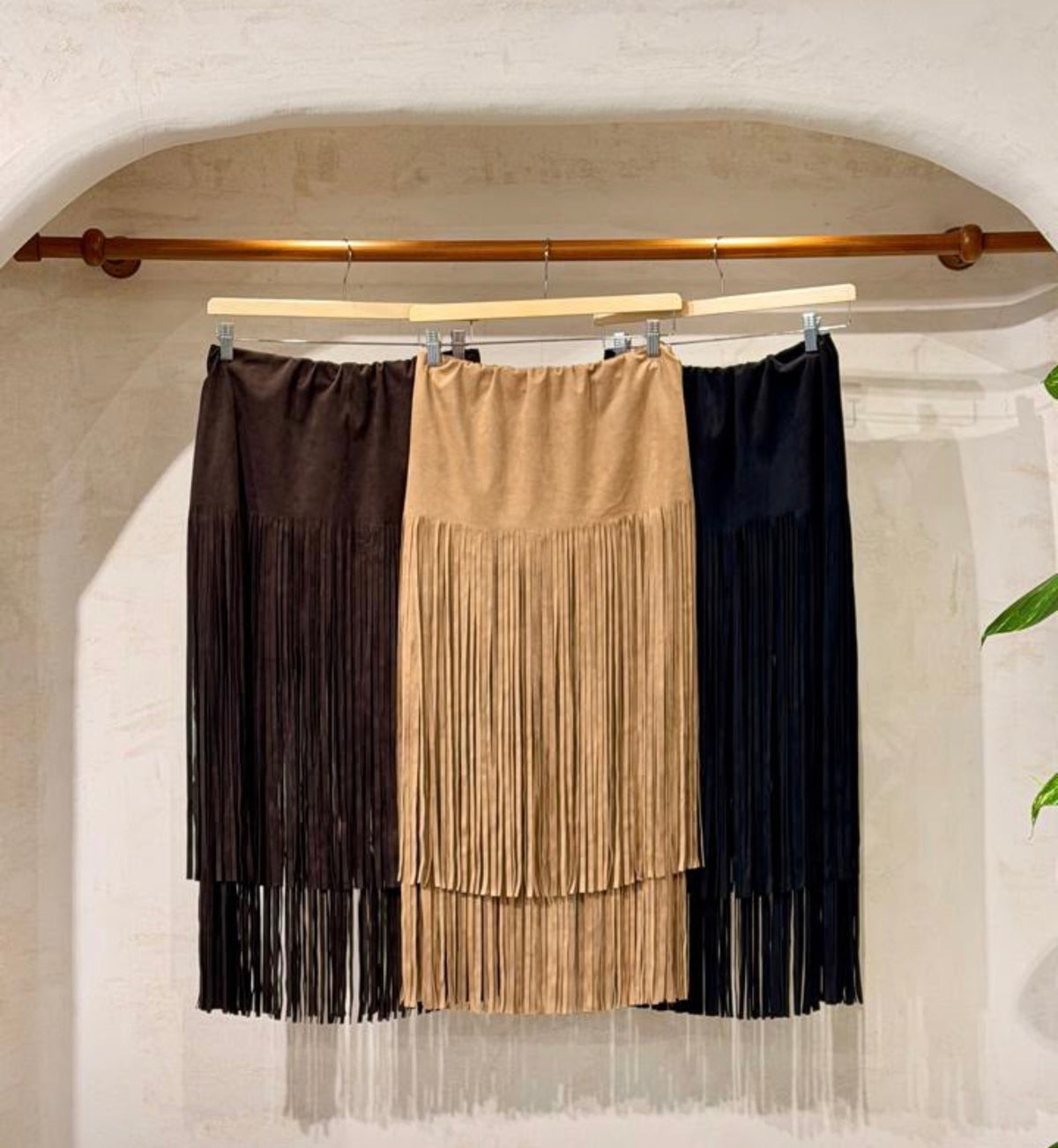 Sueded Fringes skirt
