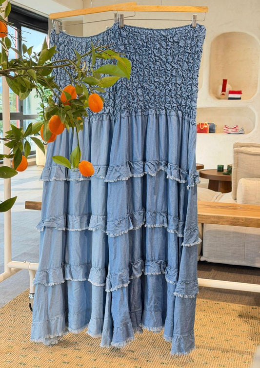 Denim Dress strapless