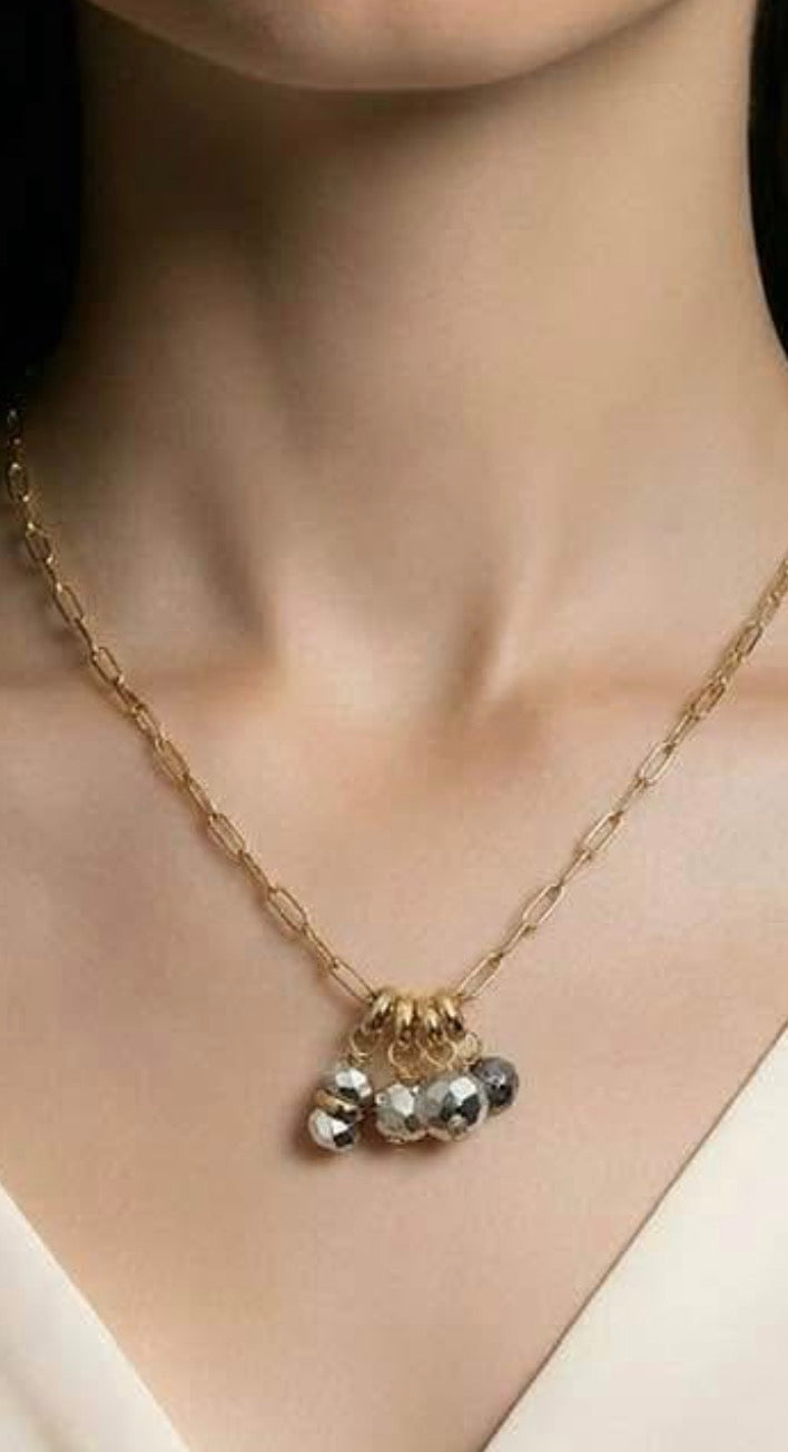 Silver beads necklace