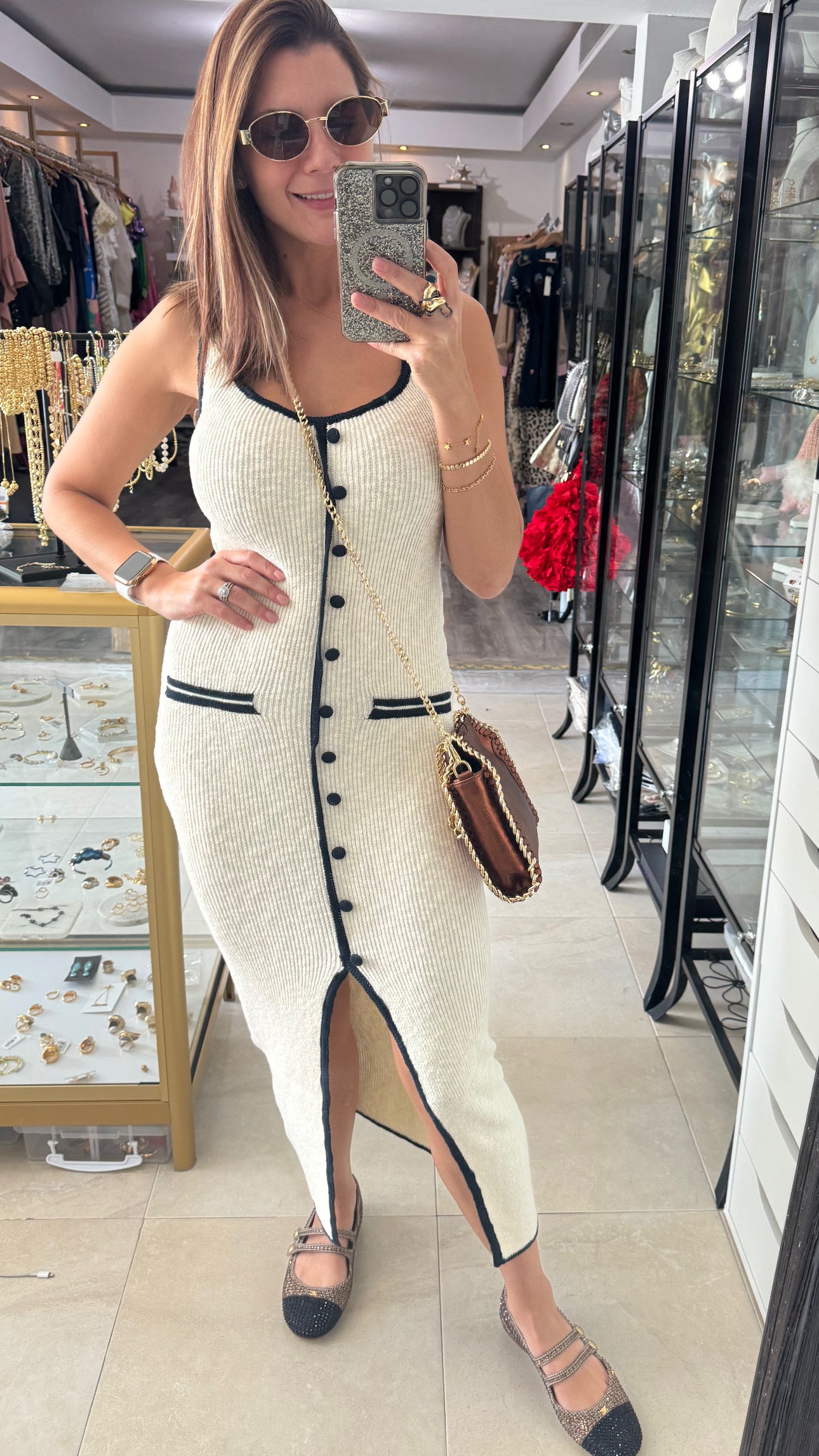 Cream Midi dress