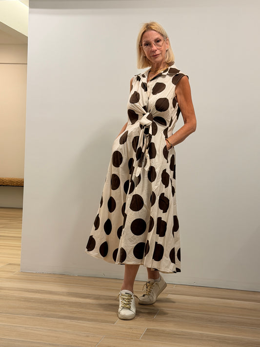 Polka dot wrap dress one size