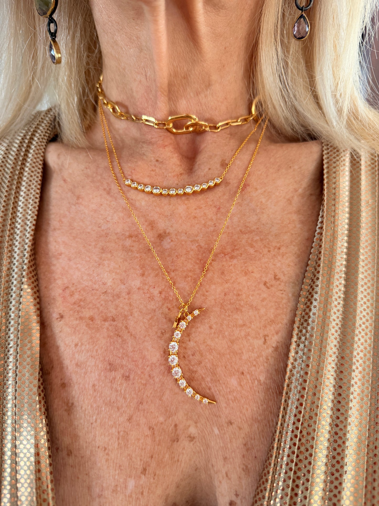 Zirconia Moon Necklace