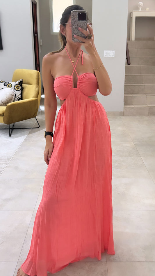 Coral maxi dress