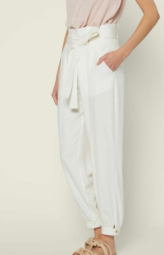 White Paper-bag Pant