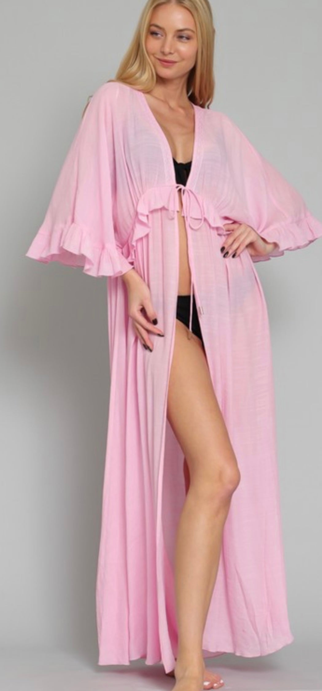 Ruffle Coverup-Baby Pink