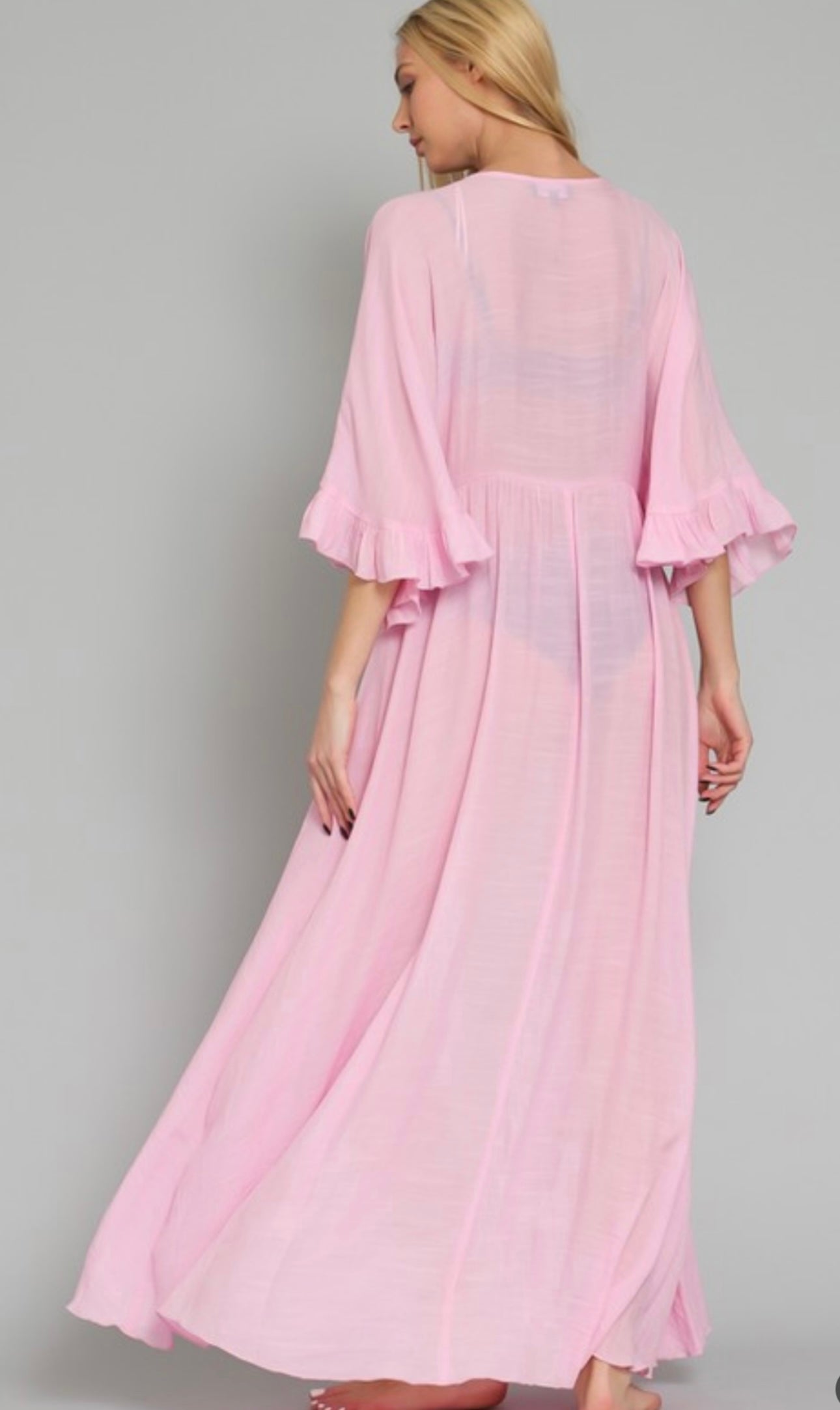 Ruffle Coverup-Baby Pink